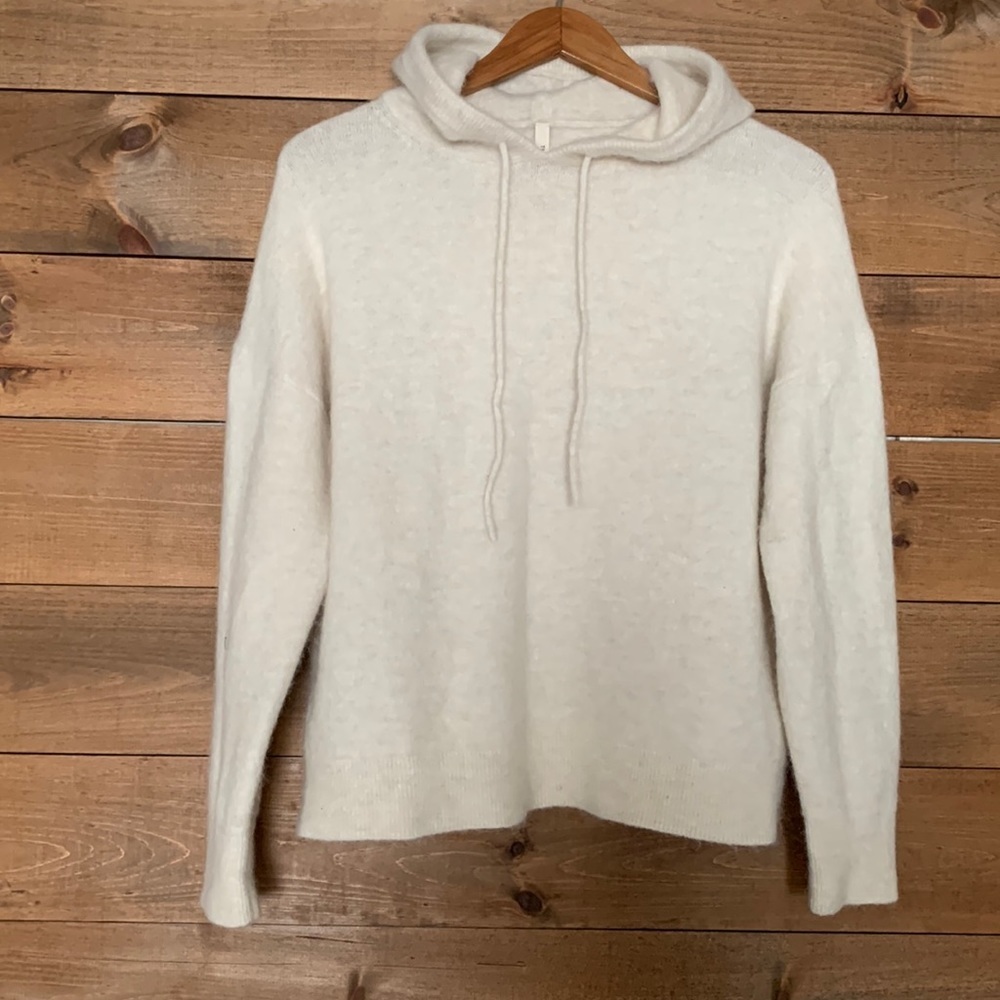 ARITZIA The Group by Babaton tan ivory Morrison Hoodie alpaca wool